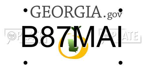 B87MAI Georgia License Plate