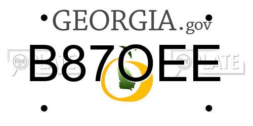 B87OEE Georgia License Plate