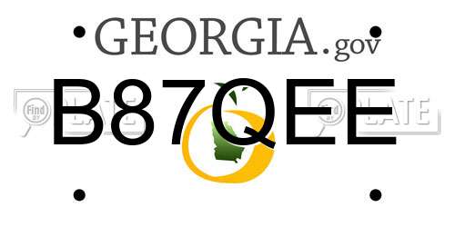 B87QEE Georgia License Plate