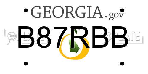 B87RBB Georgia License Plate