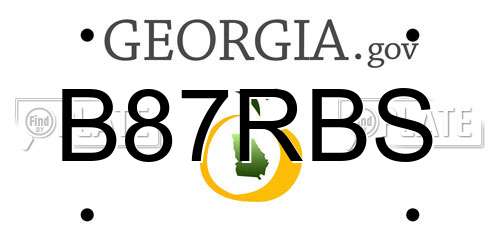 B87RBS Georgia License Plate