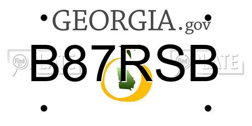 B87RSB Georgia License Plate