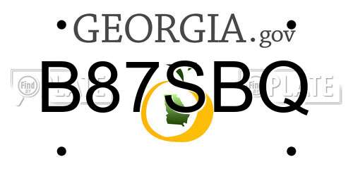 B87SBQ Georgia License Plate