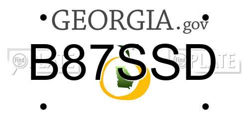 B87SSD Georgia License Plate