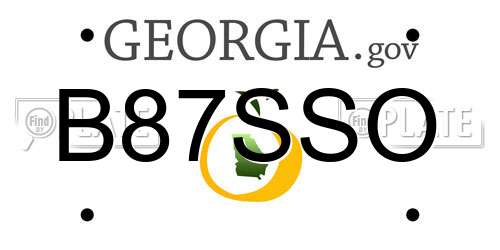 B87SSO Georgia License Plate