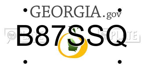 B87SSQ Georgia License Plate