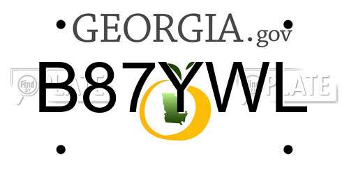 B87YWL Georgia License Plate