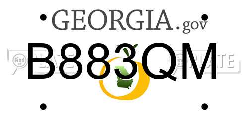 B883QM Georgia License Plate