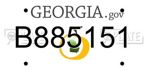 B885151 Georgia License Plate