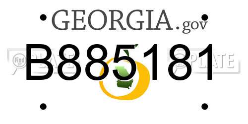 B885181 Georgia License Plate