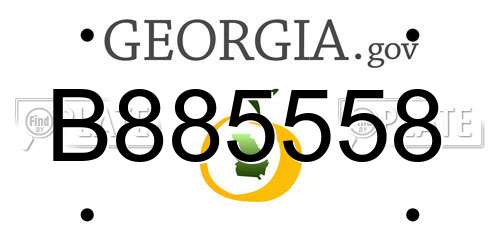 B885558 Georgia License Plate