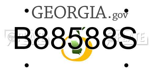 B88588S Georgia License Plate