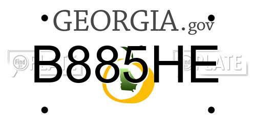 B885HE Georgia License Plate