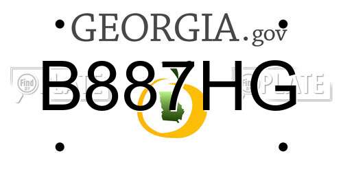B887HG Georgia License Plate