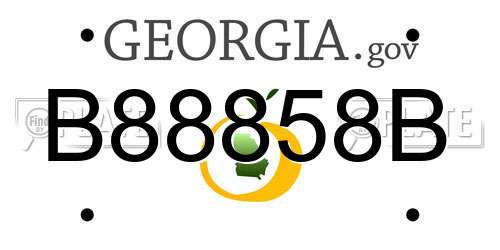 B88858B Georgia License Plate