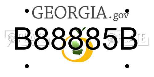B88885B Georgia License Plate