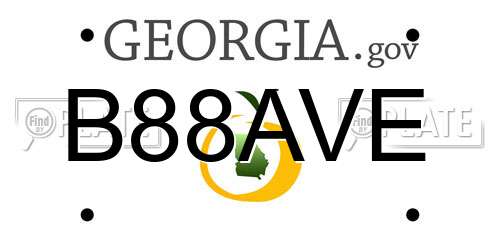B88AVE Georgia License Plate