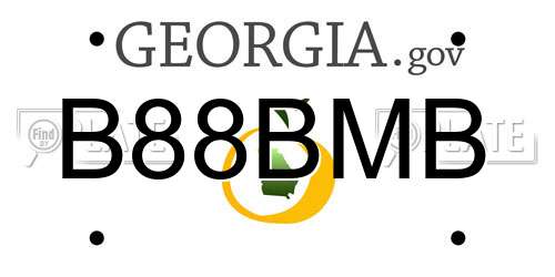 B88BMB Georgia License Plate