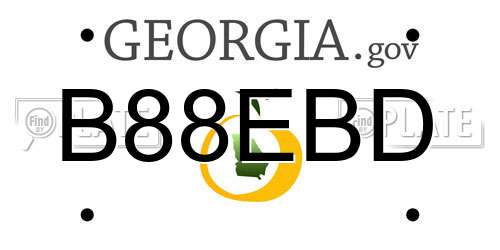 B88EBD Georgia License Plate