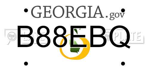 B88EBQ Georgia License Plate