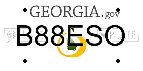 B88ESO Georgia License Plate