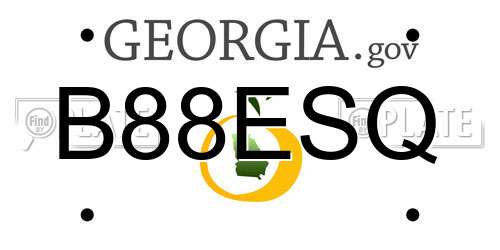 B88ESQ Georgia License Plate