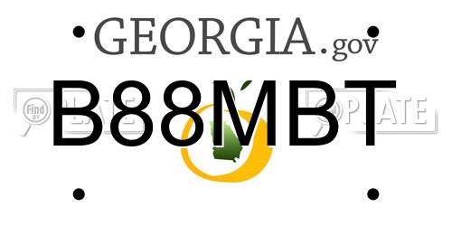 B88MBT Georgia License Plate