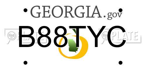 B88TYC Georgia License Plate