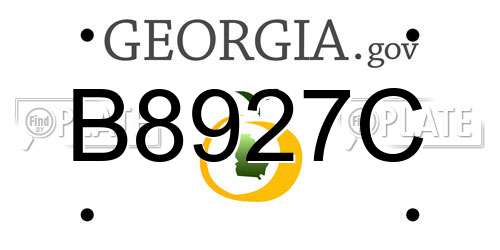 B8927C Georgia License Plate