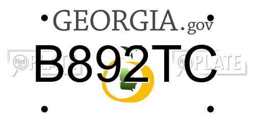 B892TC Georgia License Plate
