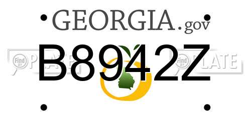 B8942Z Georgia License Plate