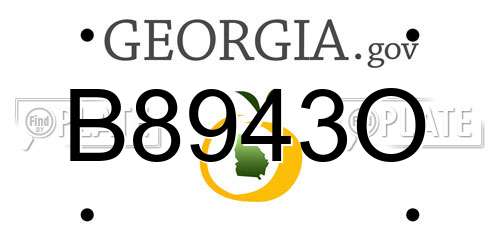 B8943O Georgia License Plate