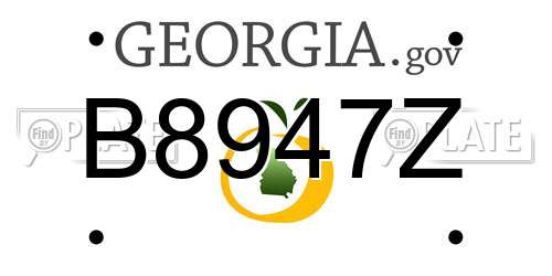 B8947Z Georgia License Plate