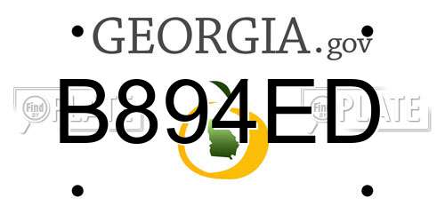 B894ED Georgia License Plate