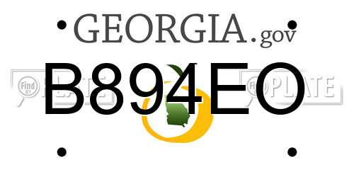 B894EO Georgia License Plate