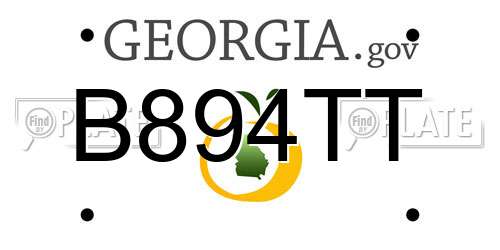 B894TT Georgia License Plate
