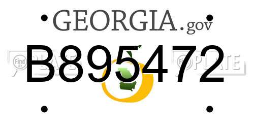 B895472 Georgia License Plate