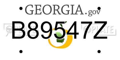 B89547Z Georgia License Plate