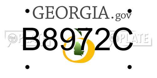 B8972C Georgia License Plate