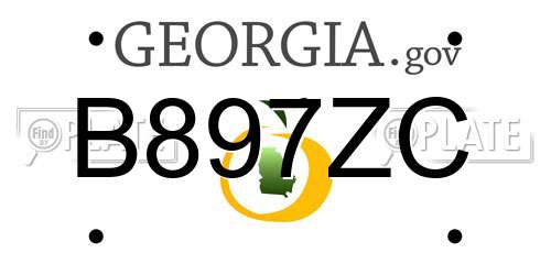 B897ZC Georgia License Plate