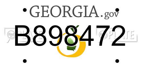 B898472 Georgia License Plate