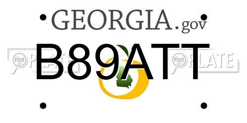 B89ATT Georgia License Plate
