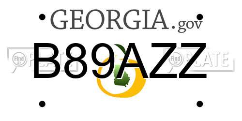 B89AZZ Georgia License Plate
