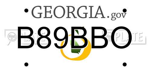 B89BBO Georgia License Plate