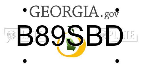 B89SBD Georgia License Plate
