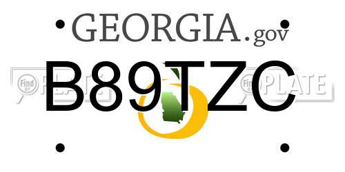 B89TZC Georgia License Plate