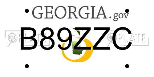 B89ZZC Georgia License Plate