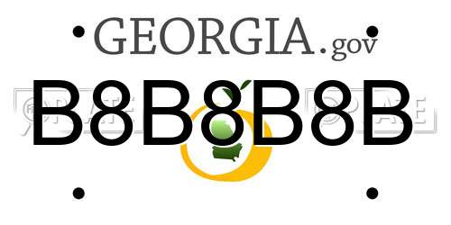 B8B8B8B Georgia License Plate