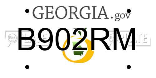 B902RM Georgia License Plate