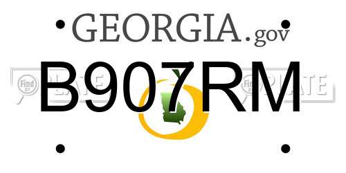 B907RM Georgia License Plate